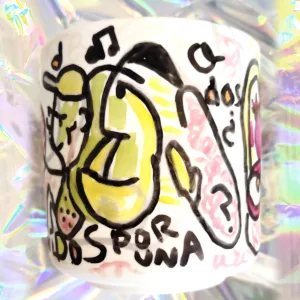 Detalle de pintura de vaso de cerámica
