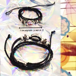 Pulsera de cuero sintético con ilustración exclusiva creada sin IA y estampada por SúperL.